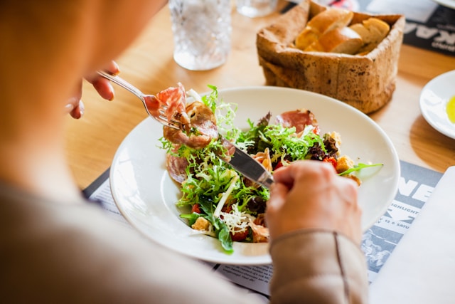 person having a meal